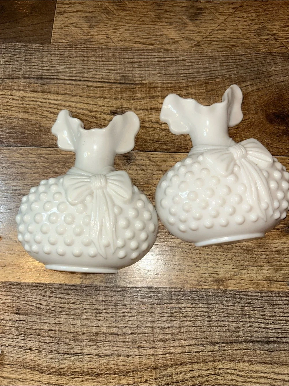 Vintage Burwood White Hobnail Milk Glass Basket Set 4 pieces wall pockets - Picture 6 of 6